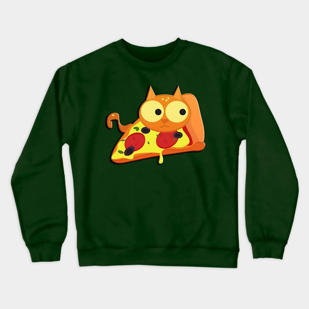 Pizza Cat Crewneck Sweatshirt by vixfx